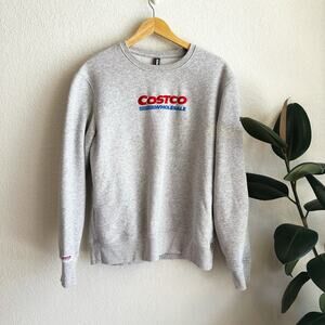 Costco Wholesale Kirkland Crew Neck Embroidered Logo Sweatshirt Womens S Gray